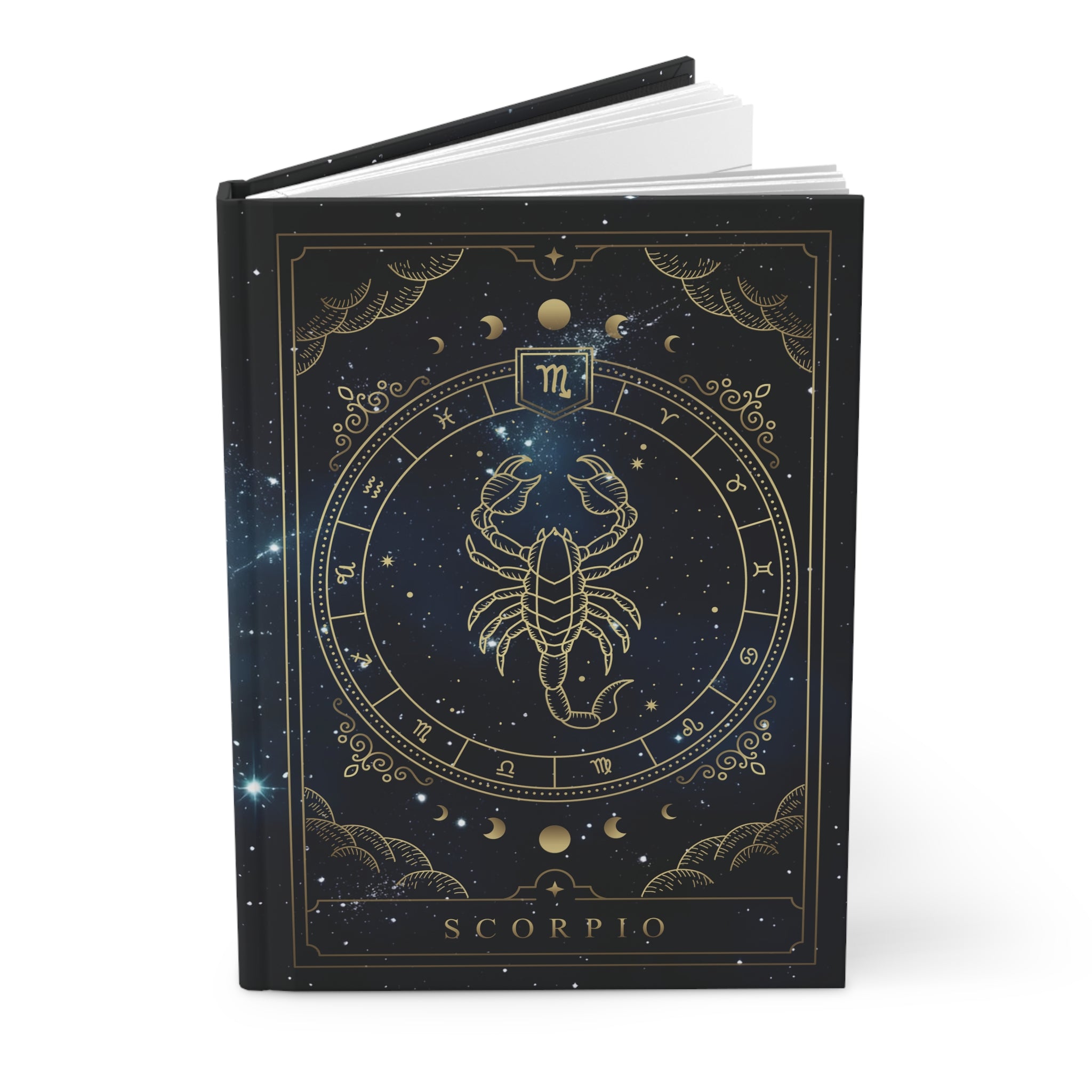 Celestial Scorpio Zodiac Matte Hardcover Journal Rule Lined Pages for the Enigmatic Scorpio