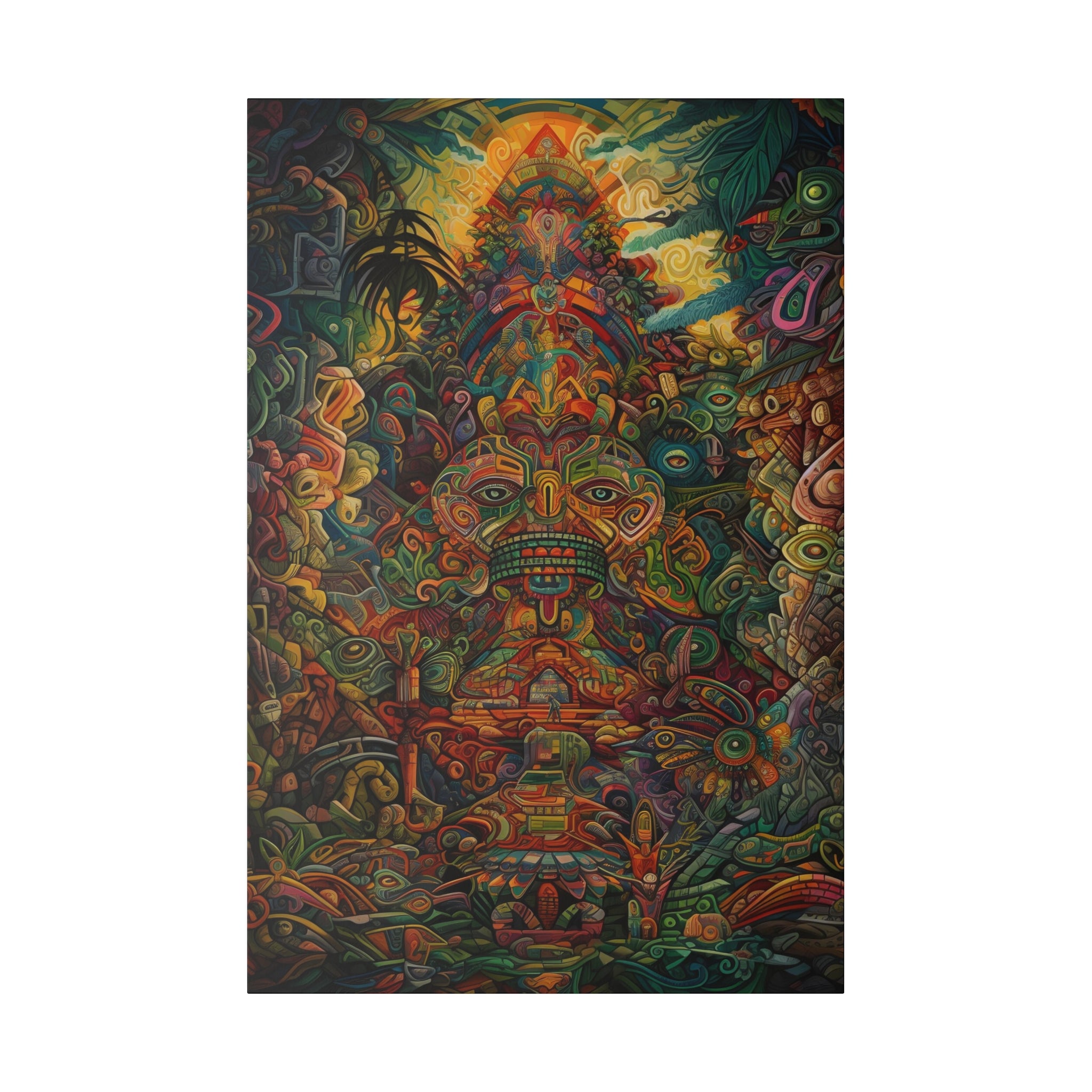 Ayahuasca Plant Medicine Peruvian Art Inspired Sacred Vision Canvas Print - Spiritual Wall Art  .75" Canvas