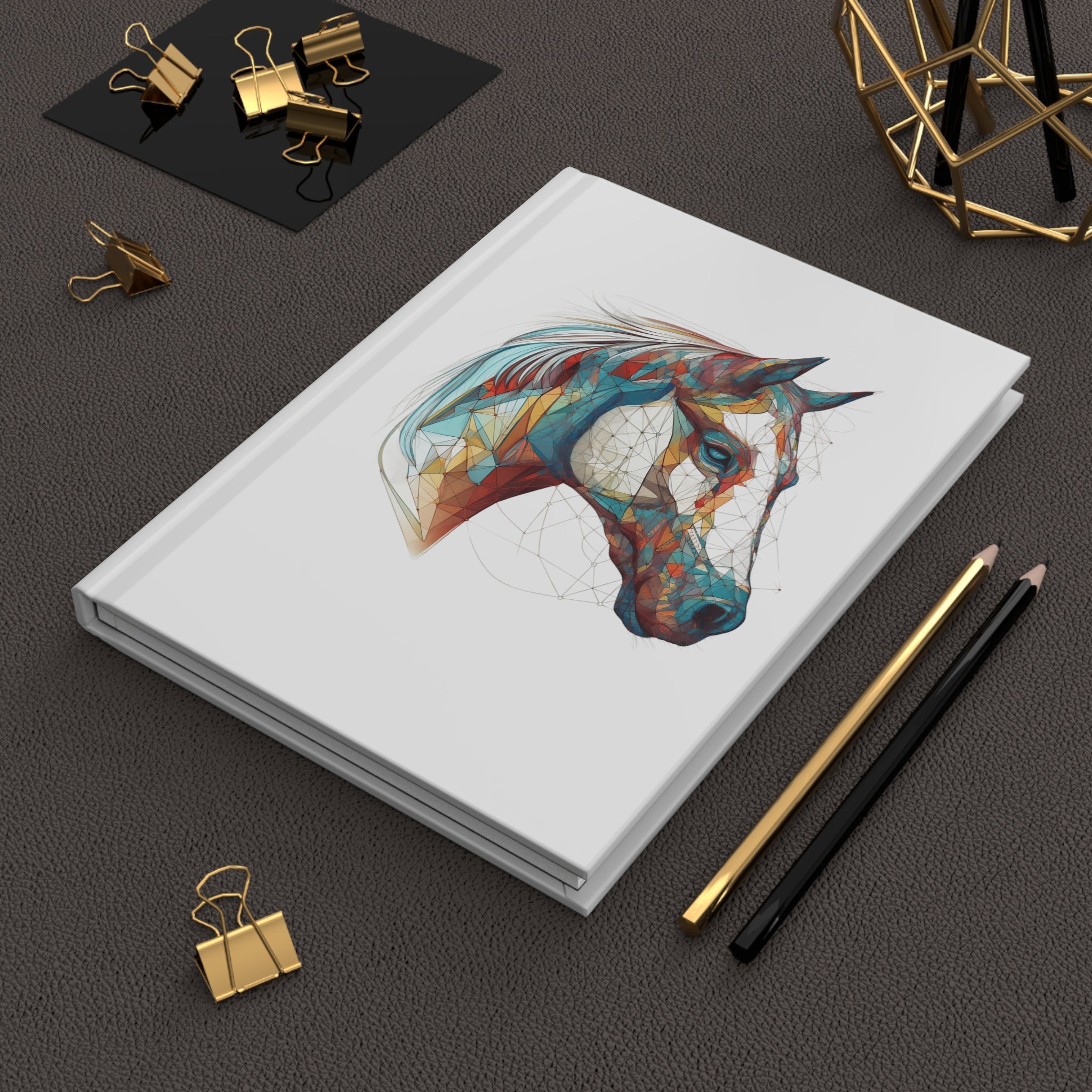 Sacred Geometric Horse Hardcover Journal (Back to School / Gratitude / Manifesting Journal)