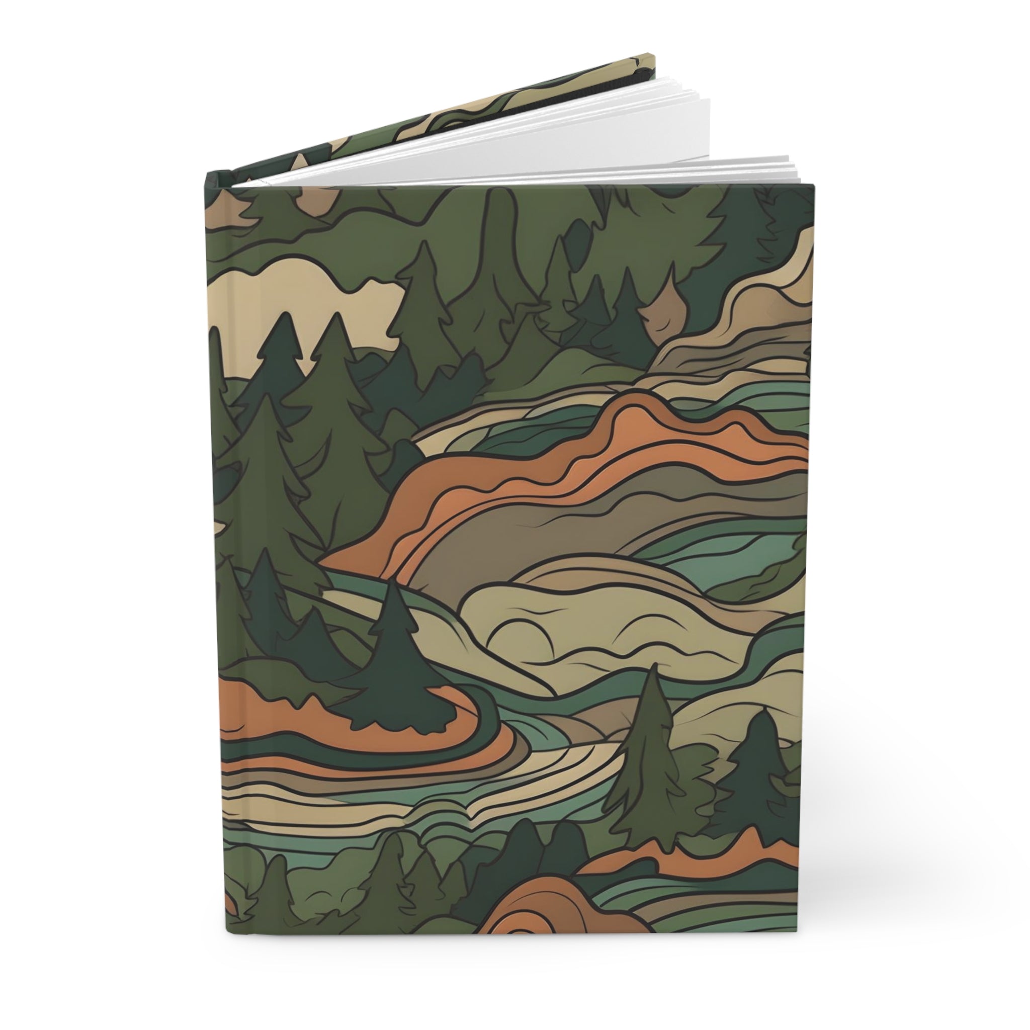 Mountain Camouflage Hardcover Journal - Ruled Pages - Outdoor Adventure Notebook - Hiking, Camping, Hunting Journal - Gift for Nature Lovers