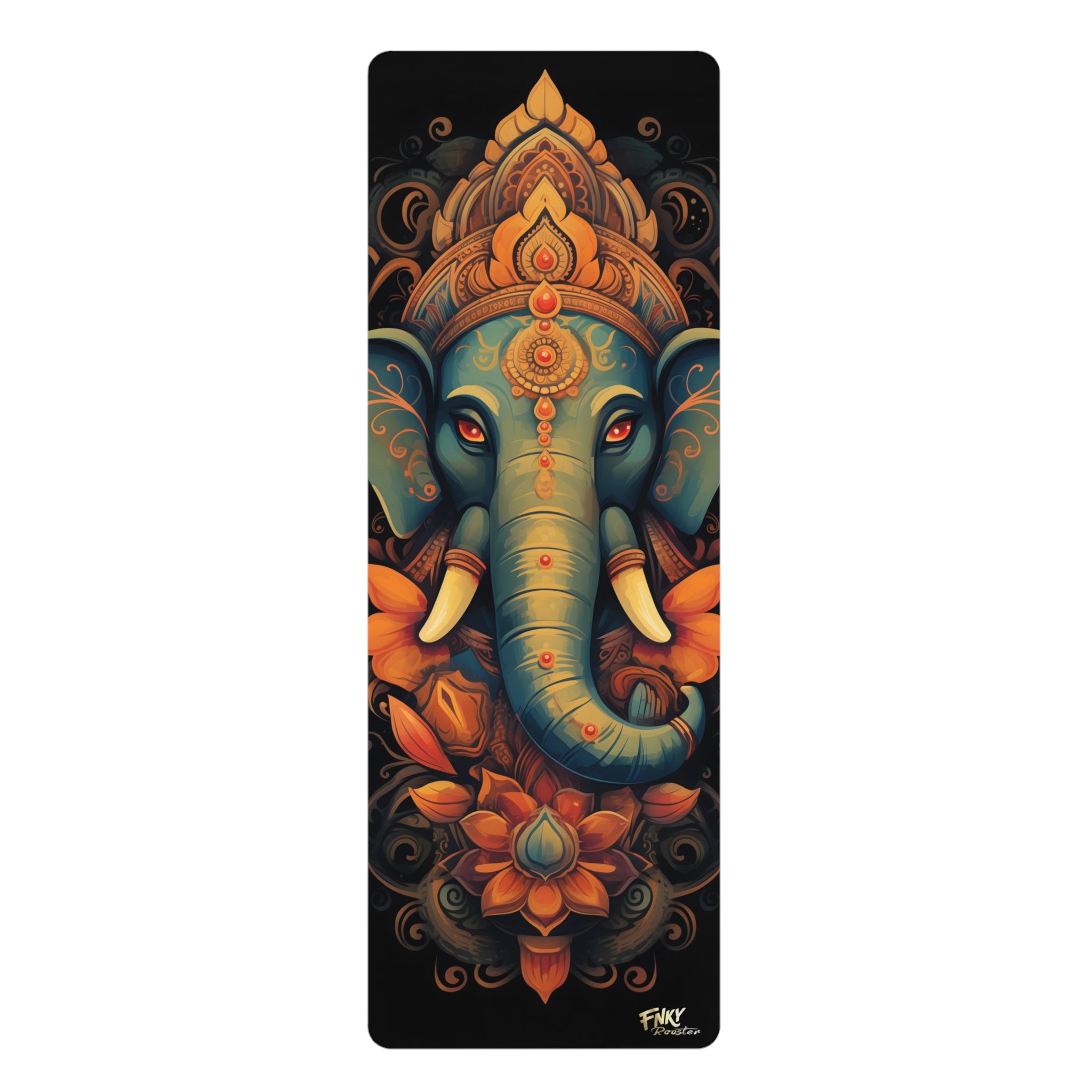 Spiritual Elephant Yoga Mat - 3mm Thick, Non-Slip Rubber Base, Microfiber Suede Surface