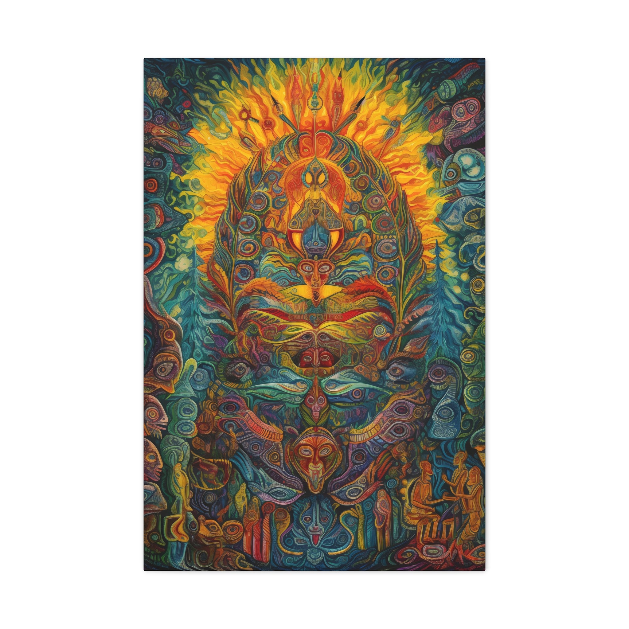 Sacred Vision Canvas Print Peruvian Art Inspired  - Spiritual Wall Art  Canvas Stretched, 1.25'' (Series 2)
