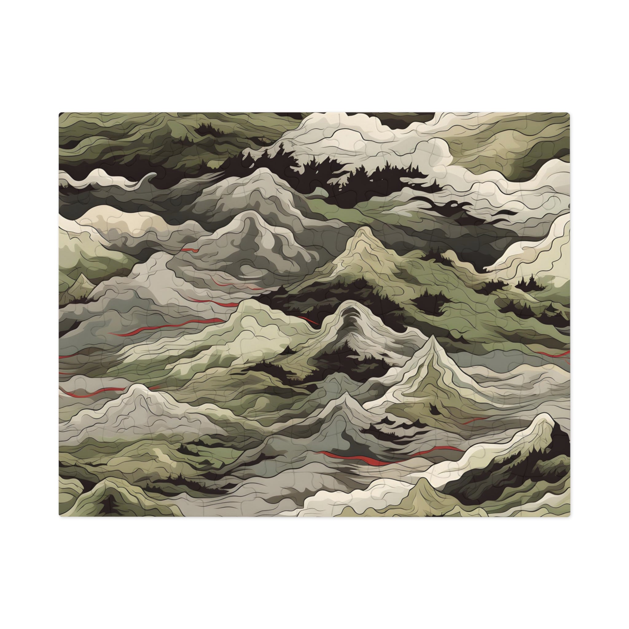 Mountain Camo Jigsaw Puzzle: Choose Your Challenge with 30 to 1000 Pieces - Ships in Gift-Ready Metal Tin