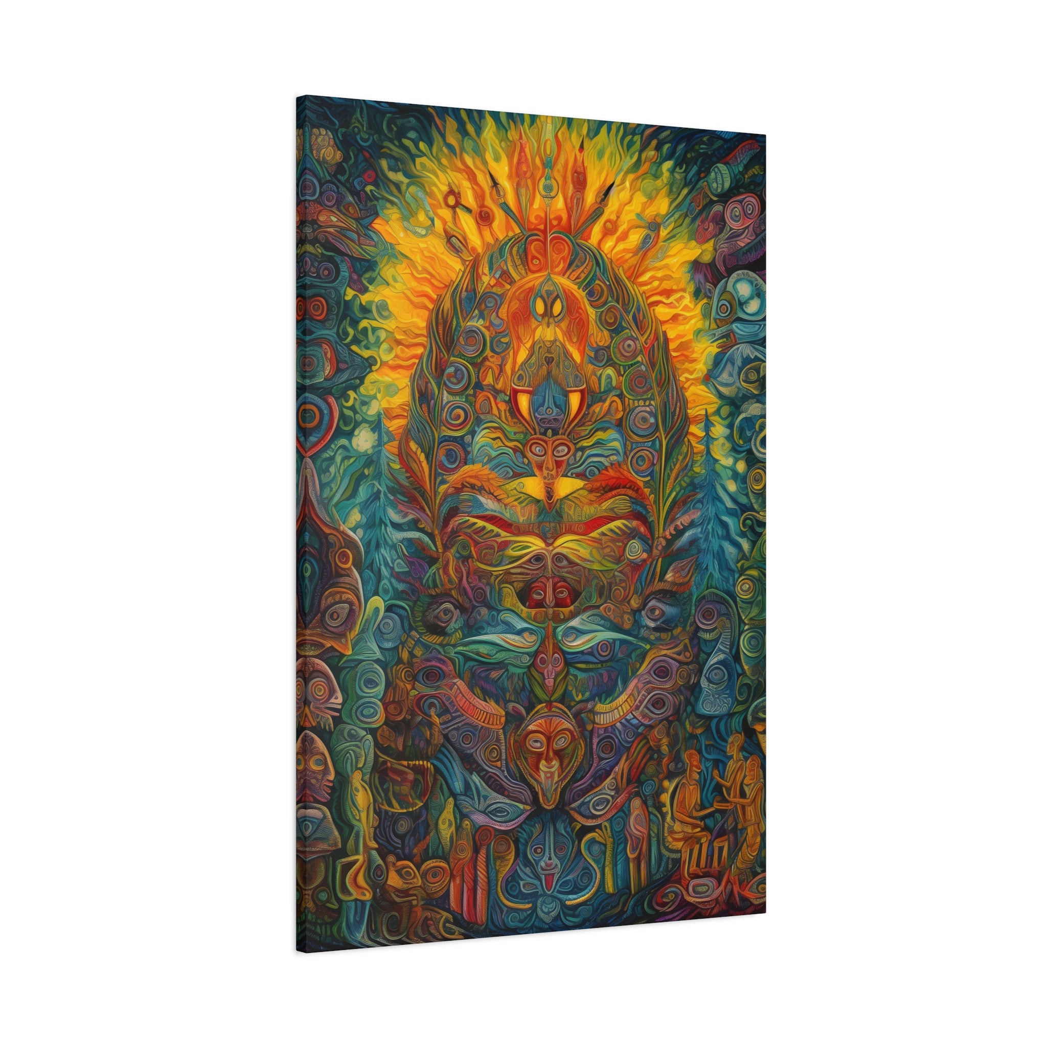 Sacred Vision Canvas Print Peruvian Art Inspired  - Spiritual Wall Art  Canvas Stretched, 1.25'' (Series 2)