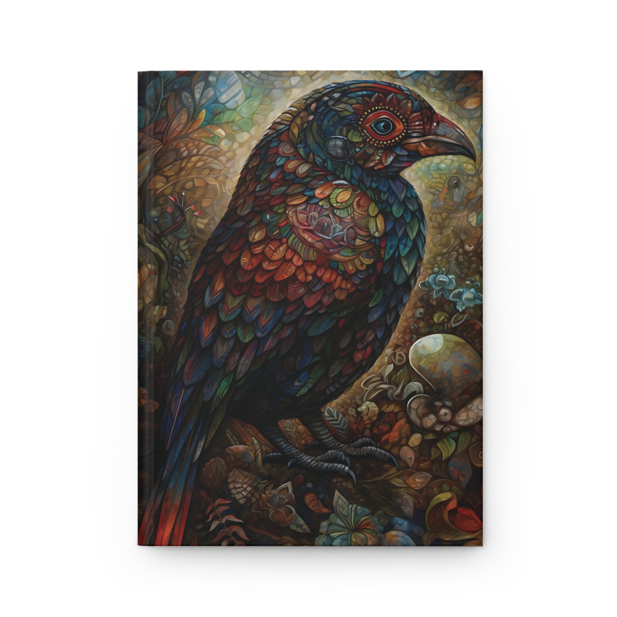 Mosaic Bird Folk Art Hardcover Journal