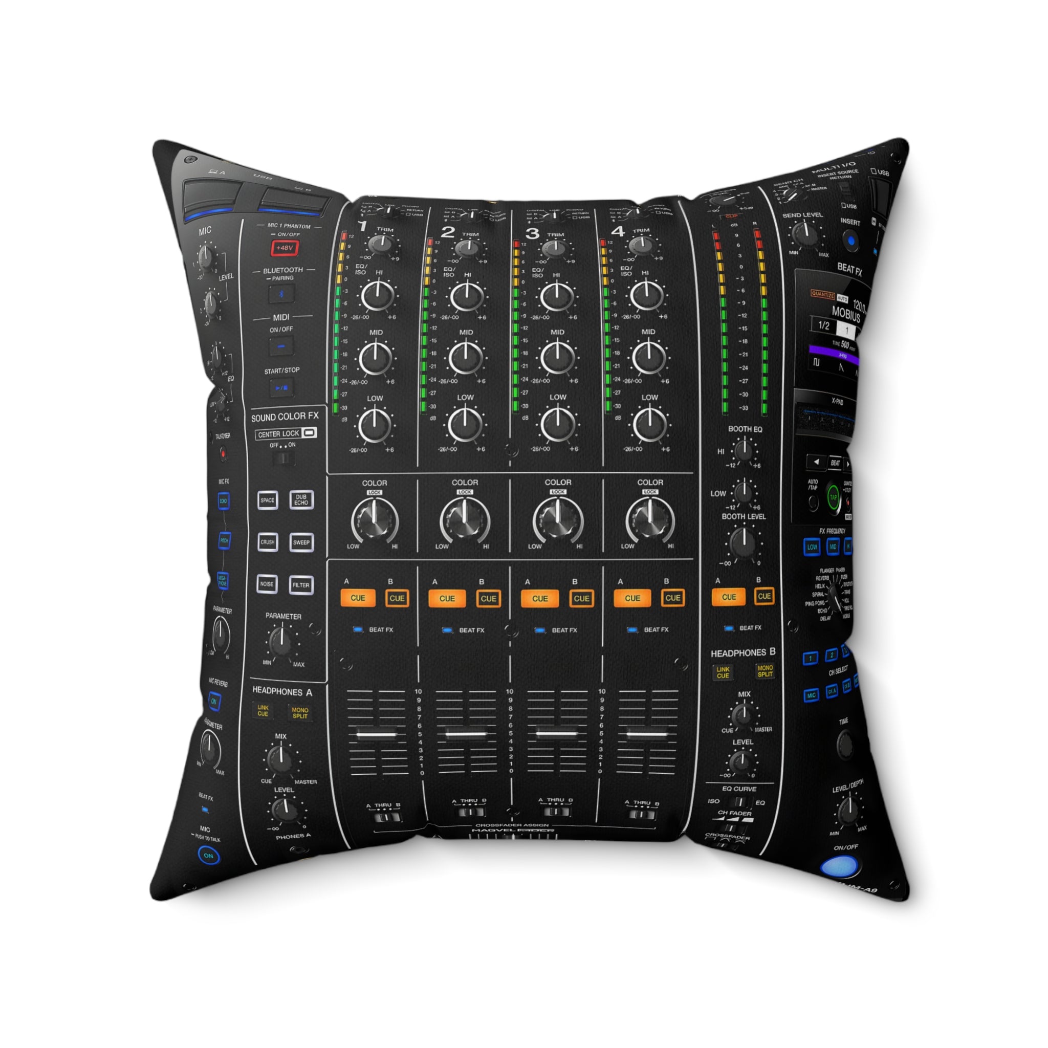 DJ Mixer Square Pillow Perfect gift for music lovers and DJ