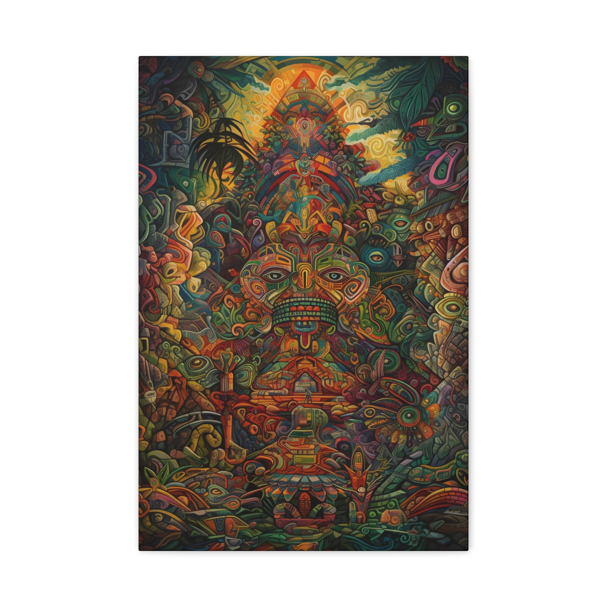 Premium Ayahuasca Plant Medicine Peruvian Art Inspired  Sacred Vision Canvas Print - Spiritual Wall Art  Canvas Stretched, 1.25''