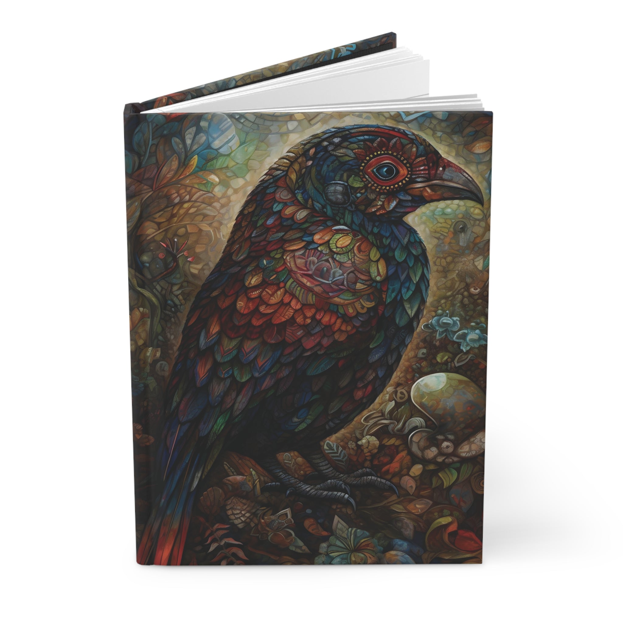 Mosaic Bird Folk Art Hardcover Journal