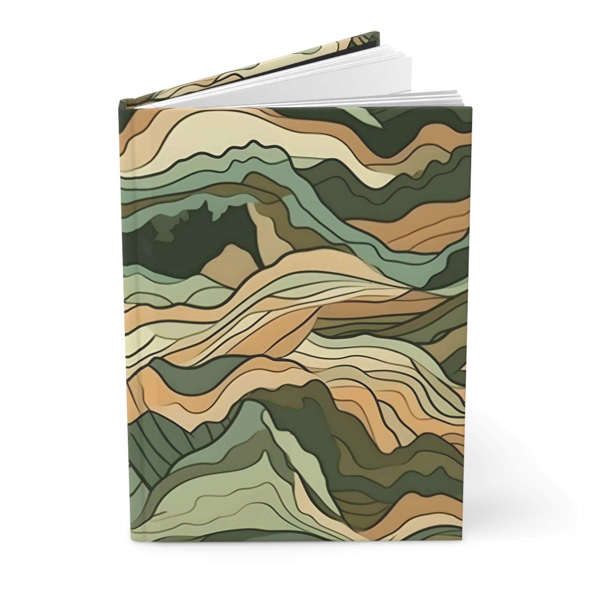 Mountain Camouflage Hardcover Journal - Ruled Pages - Outdoor Adventure Notebook - Hiking, Camping, Hunting Journal - Gift for Nature Lovers