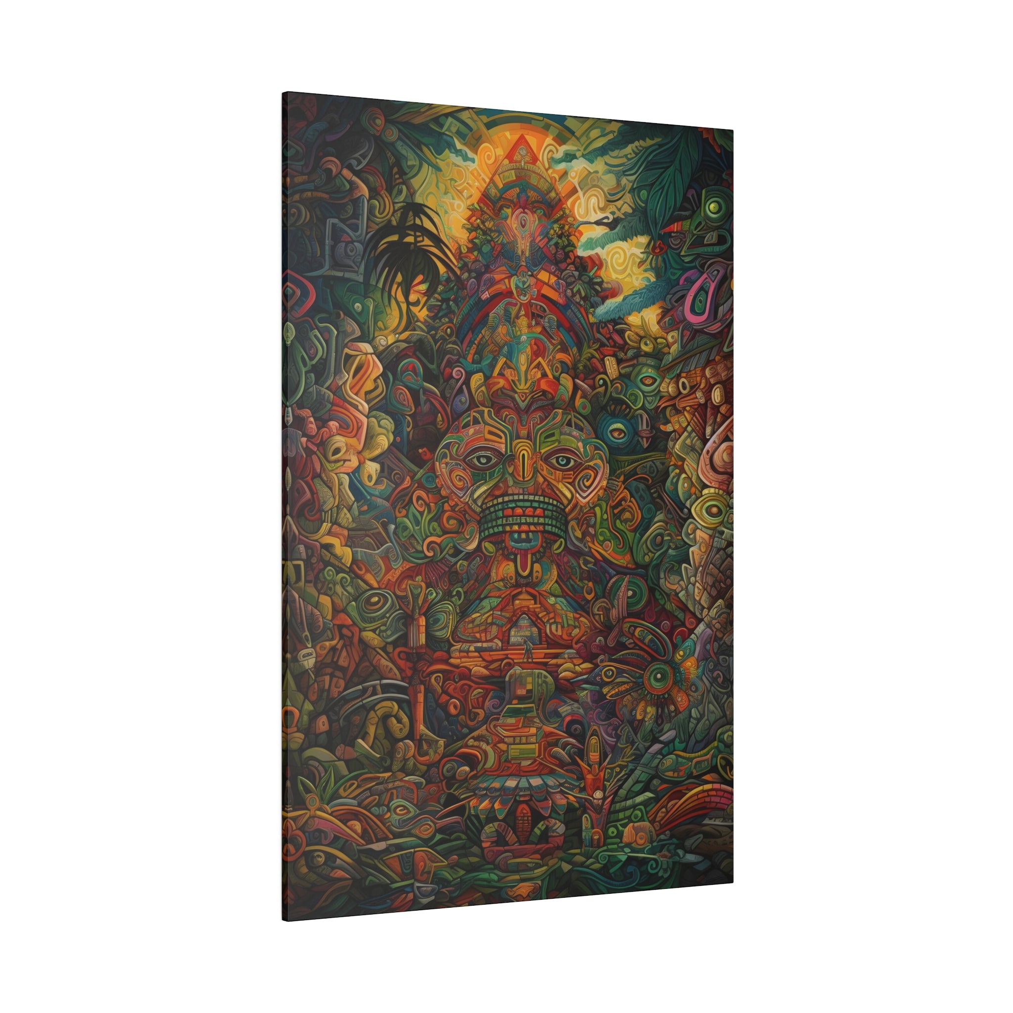 Ayahuasca Plant Medicine Peruvian Art Inspired Sacred Vision Canvas Print - Spiritual Wall Art  .75" Canvas