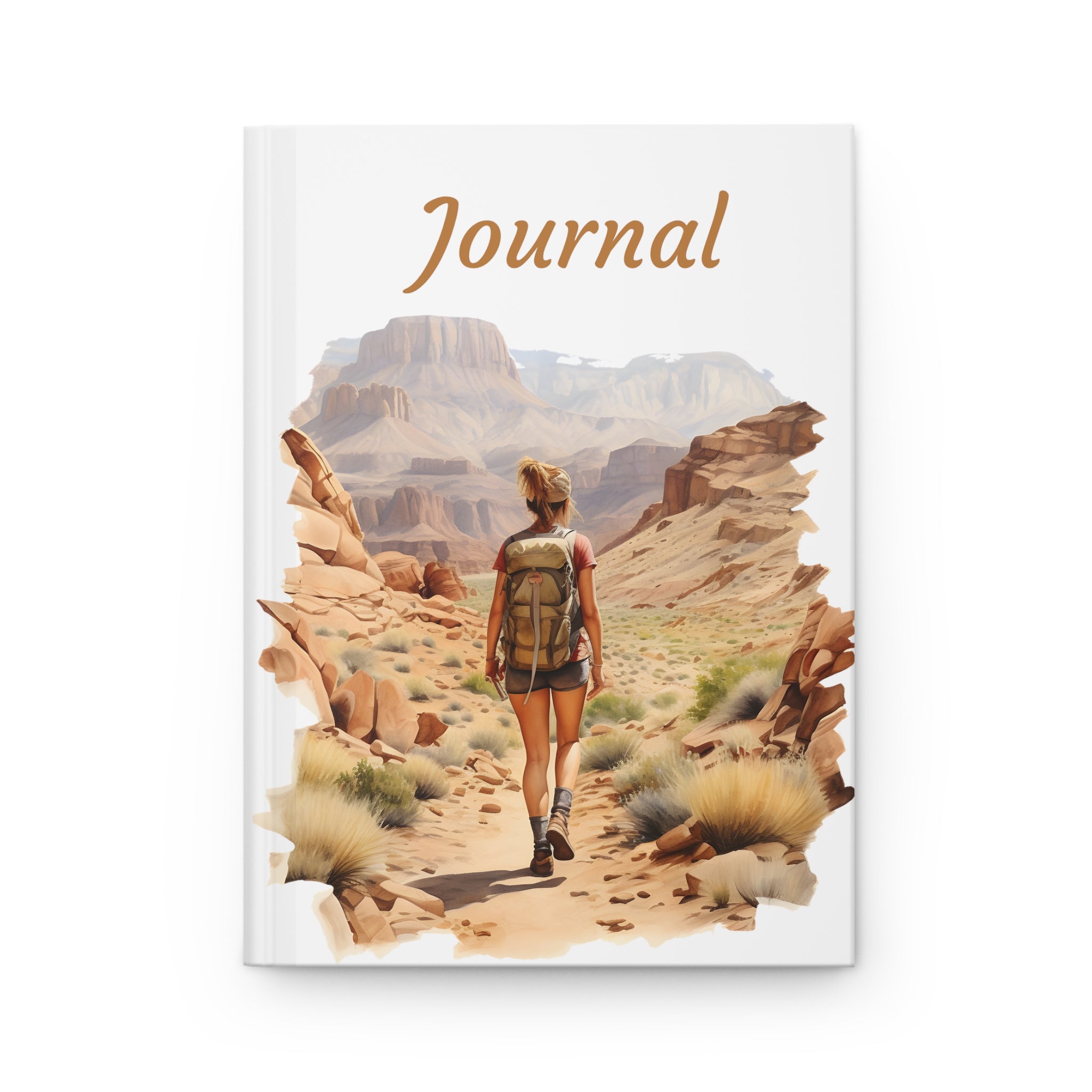 Hiking woman Watercolor Hardcover Journal  (Back to School / Gratitude / Manifesting Journal)