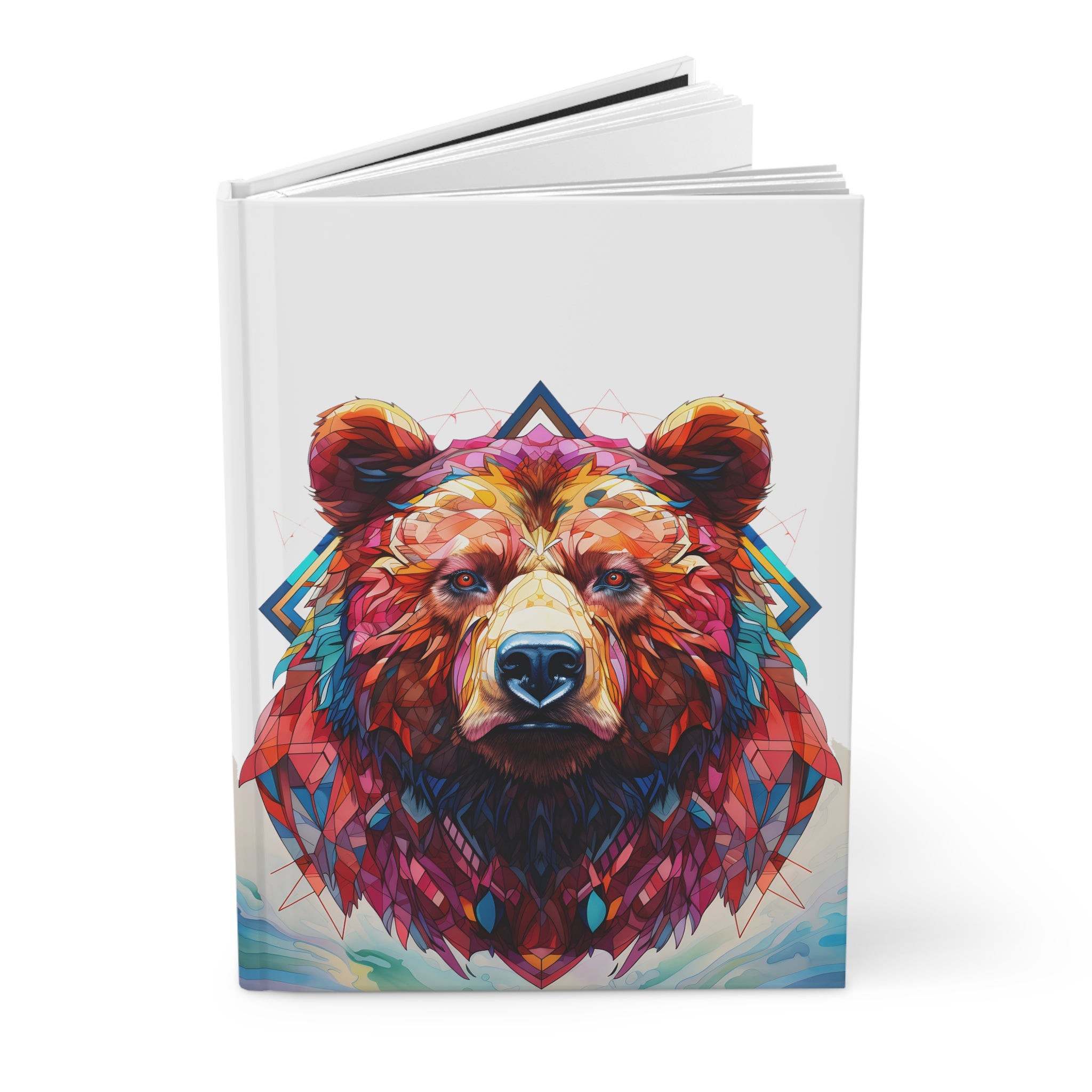 Sacred Geometric Bear Hardcover Journal (Back to School / Gratitude Journal / Manifesting Journal)
