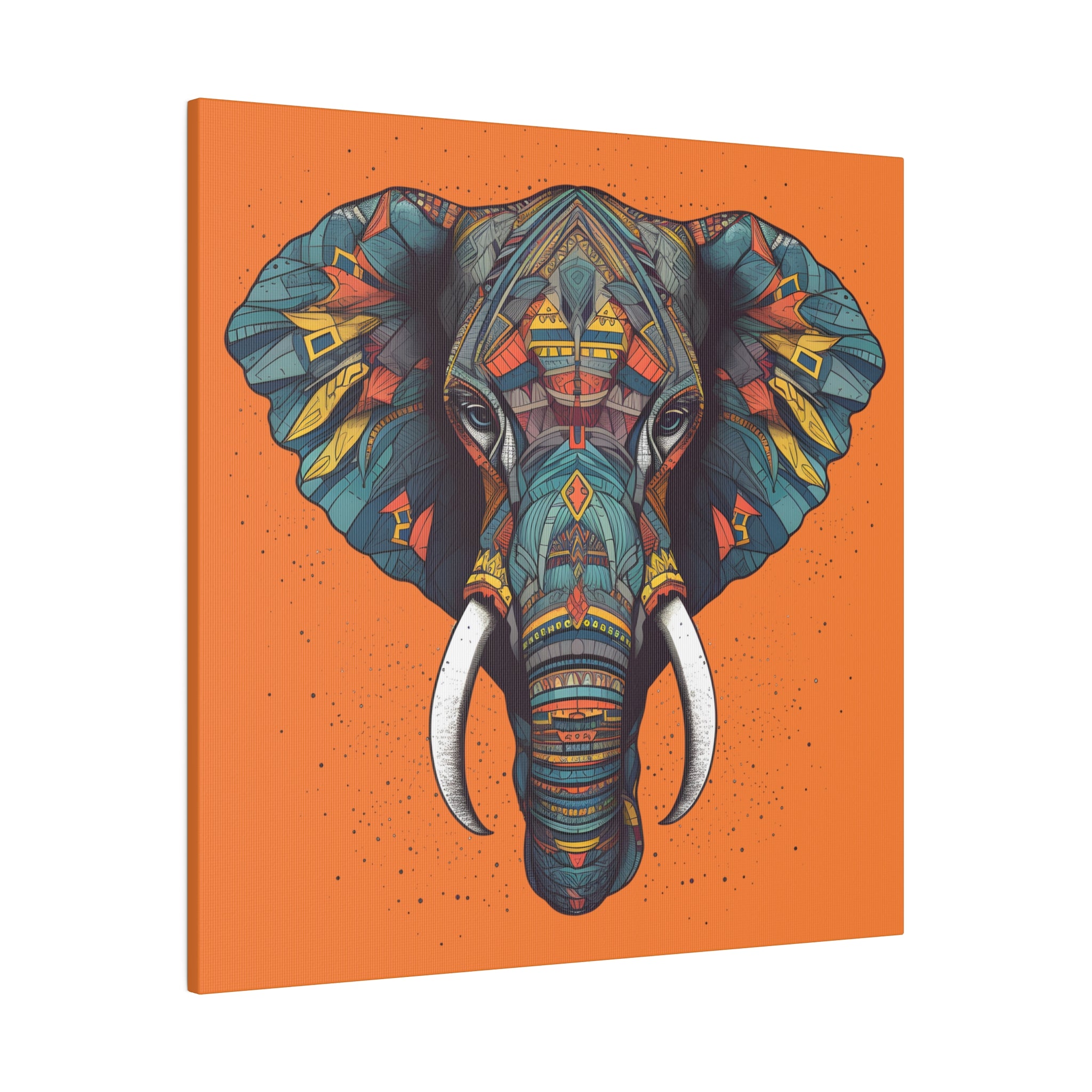 Tribal Elephant Canvas Art: High-Detail Textured Masterpiece for Home Decor- .75" Thickness