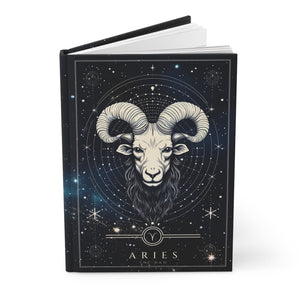 Aries Horoscope Zodiac Matte Hardcover Journal Rule Lined Pages for the Trailblazing Ram - FNKY ROOSTER DESIGNS