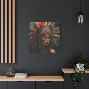 Aztec Warrior Princess Canvas Print - High - Quality 100% Cotton Wall Art - Indoor Home Decor - Artist - Grade Detailed Image - FNKY ROOSTER DESIGNS
