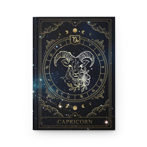 Capricorn Horoscope Zodiac Matte Hardcover Journal – Rule Lined Pages for the Ambitious Capricorn - FNKY ROOSTER DESIGNS