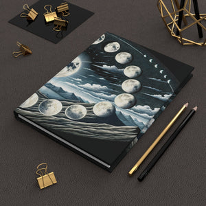 Celestial Hardcover Matte Journal - Phases of the Moon Design - FNKY ROOSTER DESIGNS