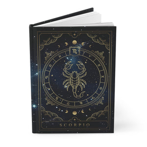 Celestial Scorpio Zodiac Matte Hardcover Journal Rule Lined Pages for the Enigmatic Scorpio - FNKY ROOSTER DESIGNS