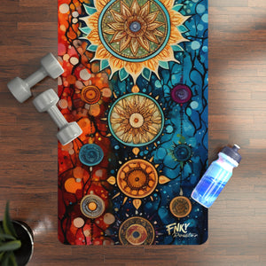 Cosmic Mandala Yoga Mat Perfect for Vinyasa, Ashtanga, Pilates & Home Workouts - FNKY ROOSTER DESIGNS