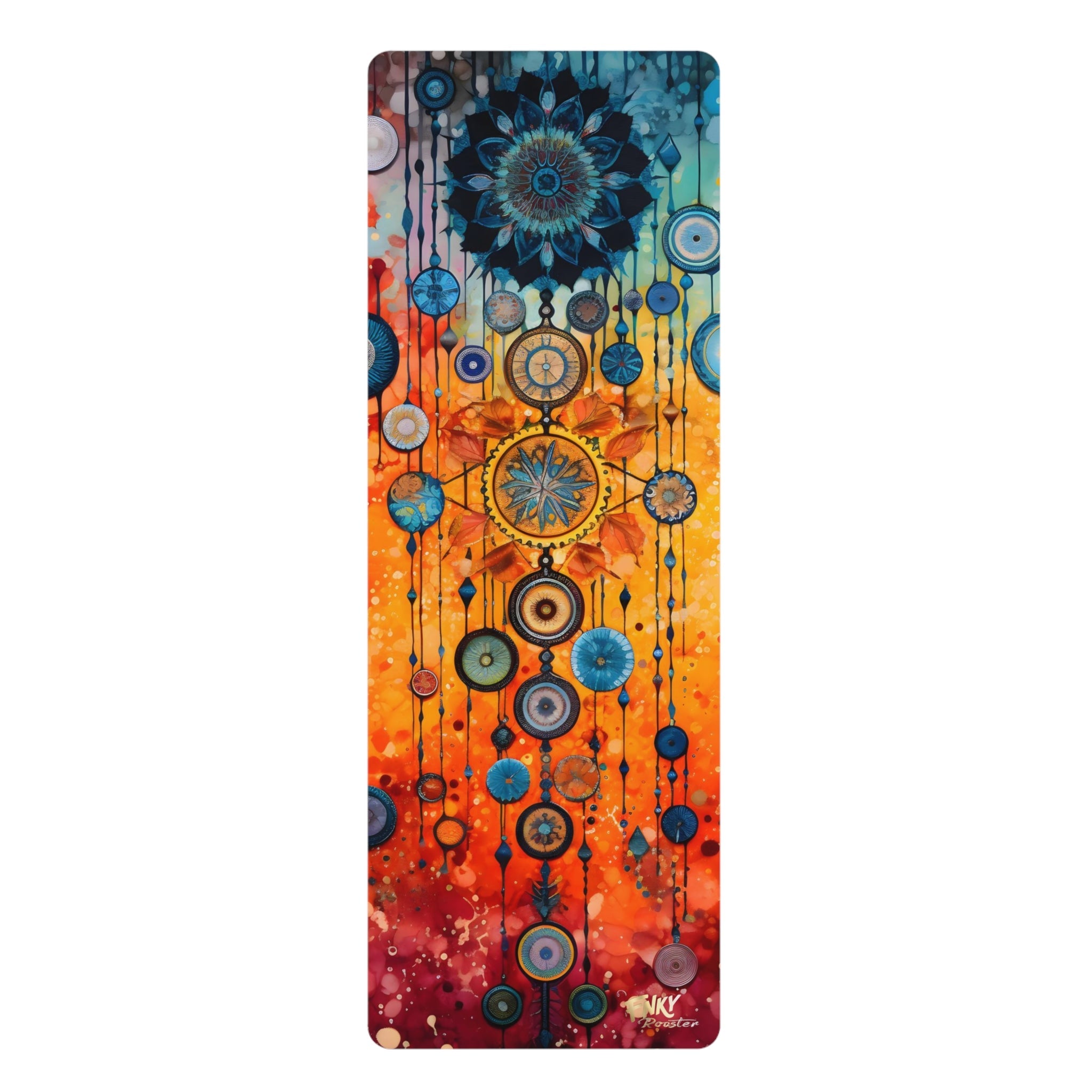 Cosmic Mandala Yoga Mat Perfect for Vinyasa, Ashtanga, Pilates & Home Workouts - FNKY ROOSTER DESIGNS
