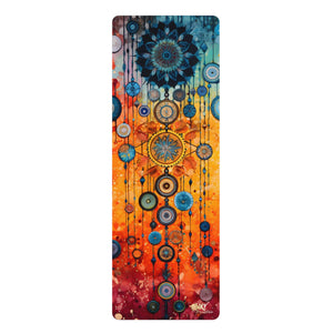 Cosmic Mandala Yoga Mat Perfect for Vinyasa, Ashtanga, Pilates & Home Workouts - FNKY ROOSTER DESIGNS