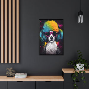 DJ Poodle Canvas Print - Eco - Friendly Wall Art in Sleek Black Frame - Multiple Sizes Available - Perfect for Music & Dog Lovers - FNKY ROOSTER DESIGNS