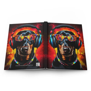Doberman Alley Edge Hardcover Journal Great gift for Dog Lovers (Back to School / Gratitude / Manifesting Journal) - FNKY ROOSTER DESIGNS