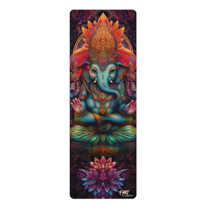 Ganesha Rubber Yoga Mat Perfect for Vinyasa, Ashtanga, Pilates, Hot Yoga - FNKY ROOSTER DESIGNS