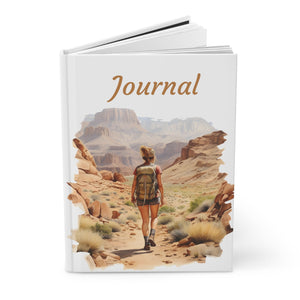 Hiking woman Watercolor Hardcover Journal (Back to School / Gratitude / Manifesting Journal) - FNKY ROOSTER DESIGNS