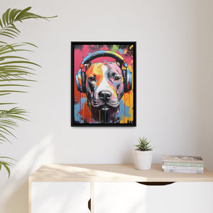 Modern Pitbull with Headphones street art Wall Decor | Home Accent | Indoor Artwork | High - Quality Print | Multiple Sizes - FNKY ROOSTER DESIGNS