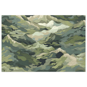 Mountain Camo Jigsaw Puzzle: Choose Your Challenge with 30 to 1000 Pieces - Ships in Gift - Ready Metal Tin - FNKY ROOSTER DESIGNS