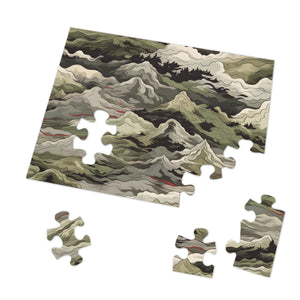 Mountain Camo Jigsaw Puzzle: Choose Your Challenge with 30 to 1000 Pieces - Ships in Gift - Ready Metal Tin - FNKY ROOSTER DESIGNS