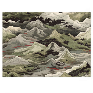 Mountain Camo Jigsaw Puzzle: Choose Your Challenge with 30 to 1000 Pieces - Ships in Gift - Ready Metal Tin - FNKY ROOSTER DESIGNS