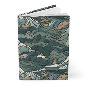 Mountain Camouflage Hardcover Journal - Ruled Pages - Outdoor Adventure Notebook - Hiking, Camping, Hunting Journal - Gift for Nature Lovers - FNKY ROOSTER DESIGNS