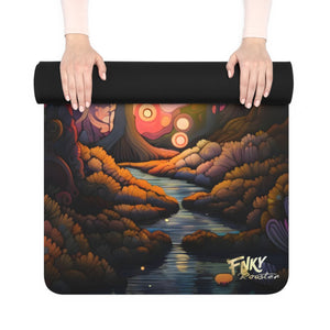 Mushroom Magic Rubber Yoga Mat, Pilates, HIIT, Workout, Fitness Mat - FNKY ROOSTER DESIGNS