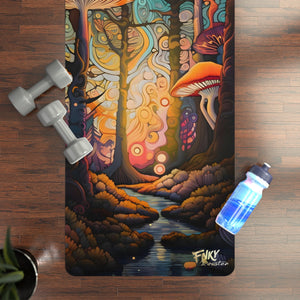 Mushroom Magic Rubber Yoga Mat, Pilates, HIIT, Workout, Fitness Mat - FNKY ROOSTER DESIGNS