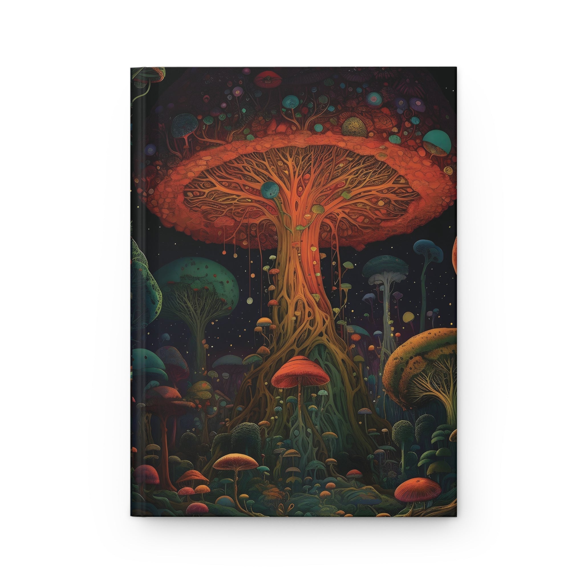 Mystical Mushroom Hardcover Matte Journal Gratitude Dream Manifesting Journal - FNKY ROOSTER DESIGNS
