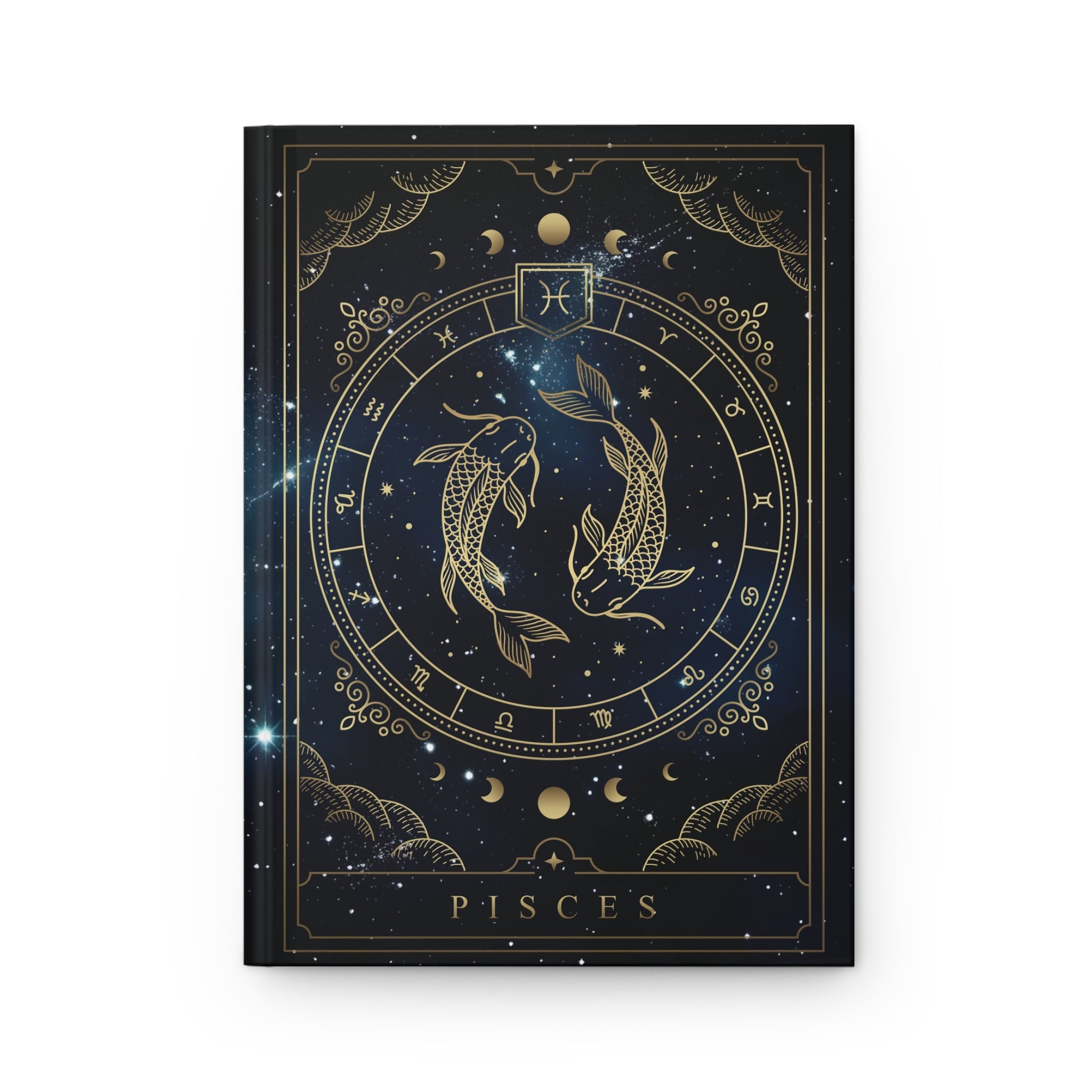 Pisces Horoscope Zodiac Matte Hardcover Journal Rule Lined Pages for the Intuitive Pisces - FNKY ROOSTER DESIGNS