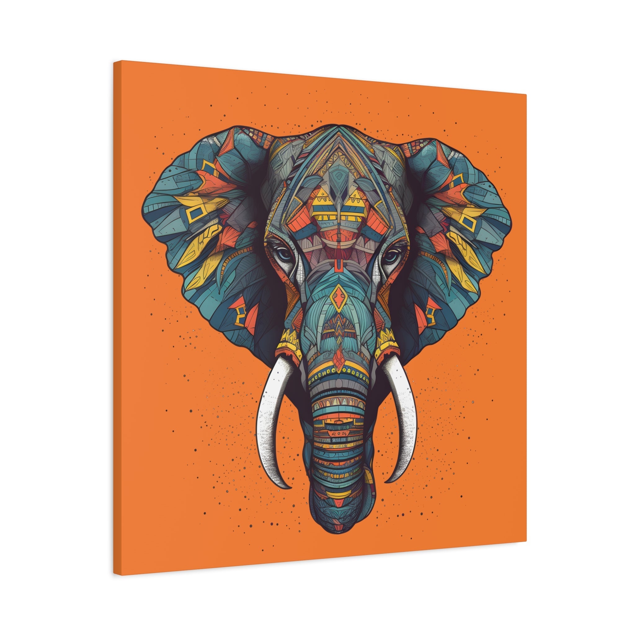 Premium 1.25" Canvas Tribal Elephant Canvas Wall Art Print Home Decor, Edgy Art, Art of Africa - FNKY ROOSTER DESIGNS