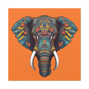 Premium 1.25" Canvas Tribal Elephant Canvas Wall Art Print Home Decor, Edgy Art, Art of Africa - FNKY ROOSTER DESIGNS