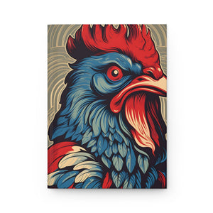 Red, White, and Blue Rooster Hard Cover Diary or Journal (Back to School / Gratitude / Manifesting Journal) - FNKY ROOSTER DESIGNS