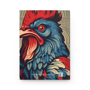 Red, White, and Blue Rooster Hard Cover Diary or Journal (Back to School / Gratitude / Manifesting Journal) - FNKY ROOSTER DESIGNS