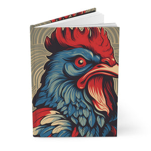 Red, White, and Blue Rooster Hard Cover Diary or Journal (Back to School / Gratitude / Manifesting Journal) - FNKY ROOSTER DESIGNS