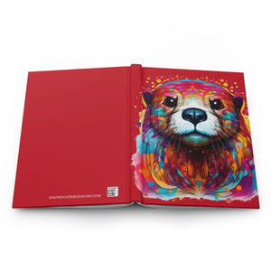 Sacred Otter Dark Red Hardcover Journal (Back to School / Gratitude / Manifesting Journal) - FNKY ROOSTER DESIGNS