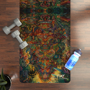 Sacred Visions Rubber Yoga Mat - FNKY ROOSTER DESIGNS