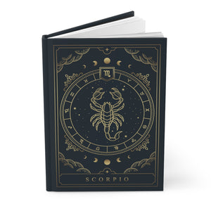 Scorpio Horoscope Zodiac Matte Hardcover Journal Rule Lined Pages for the Enigmatic Scorpio - FNKY ROOSTER DESIGNS
