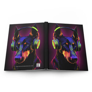 Tribal Doberman Alley Edge Hardcover Journal Great gift for Dog Lovers (Back to School / Gratitude / Manifesting Journal) - FNKY ROOSTER DESIGNS