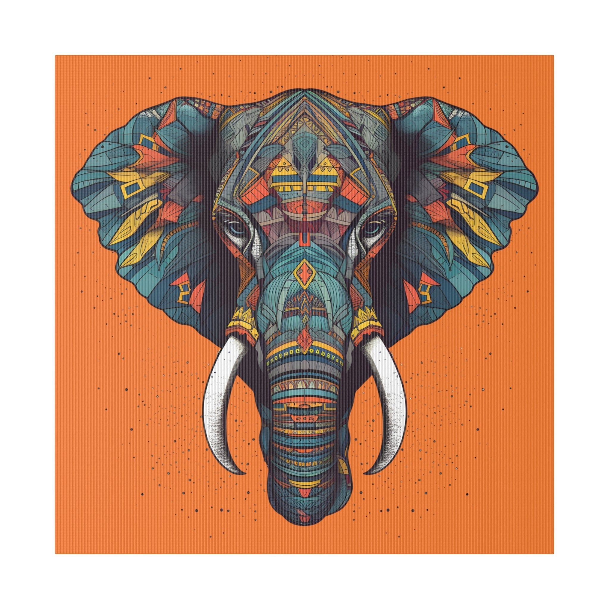 Tribal Elephant Canvas Art: High - Detail Textured Masterpiece for Home Decor - .75" Thickness - FNKY ROOSTER DESIGNS