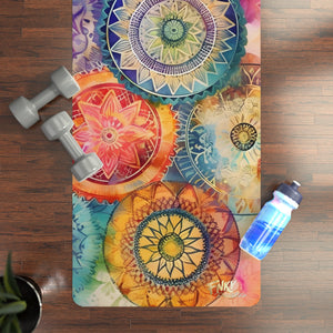 Watercolor Mandala Yoga Mat Perfect for Vinyasa, Ashtanga, Pilates & Home Workouts - FNKY ROOSTER DESIGNS