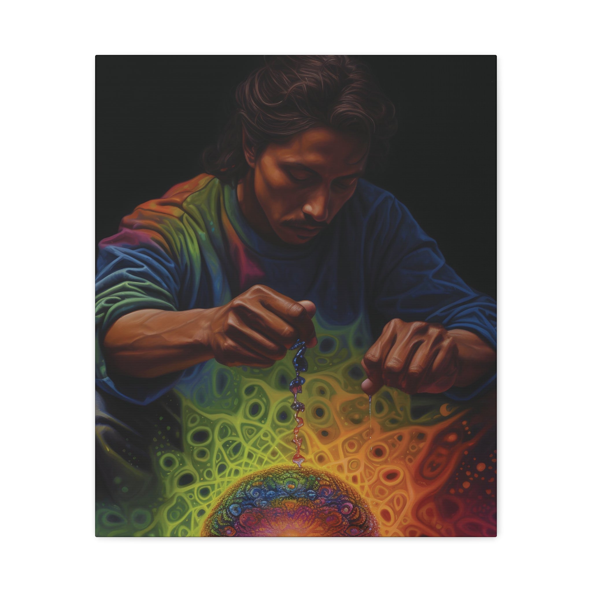 World Weaver Shaman Canvas Print - Spiritual Wall Art Canvas Stretched, 1.25'' - FNKY ROOSTER DESIGNS